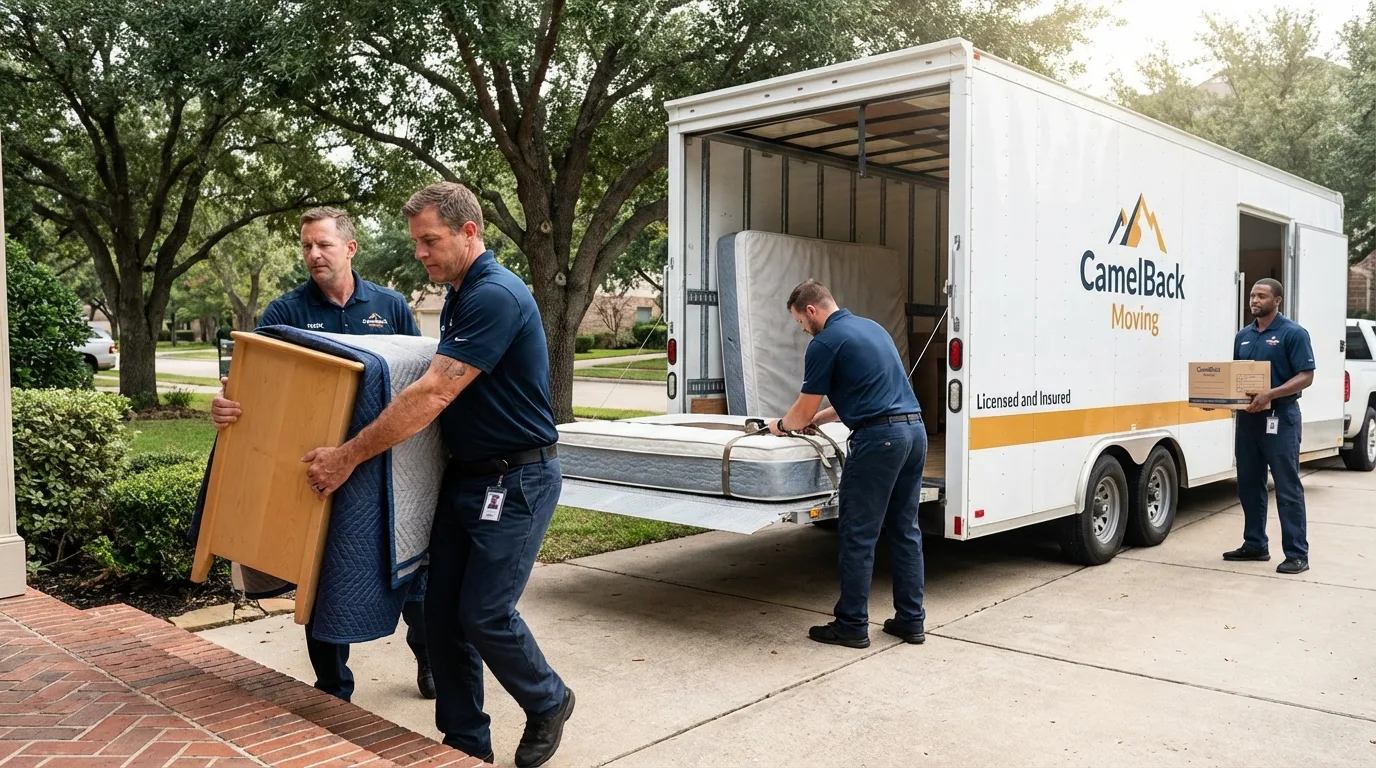 Crew loading residential truck for cross-state move from Auburn, GA