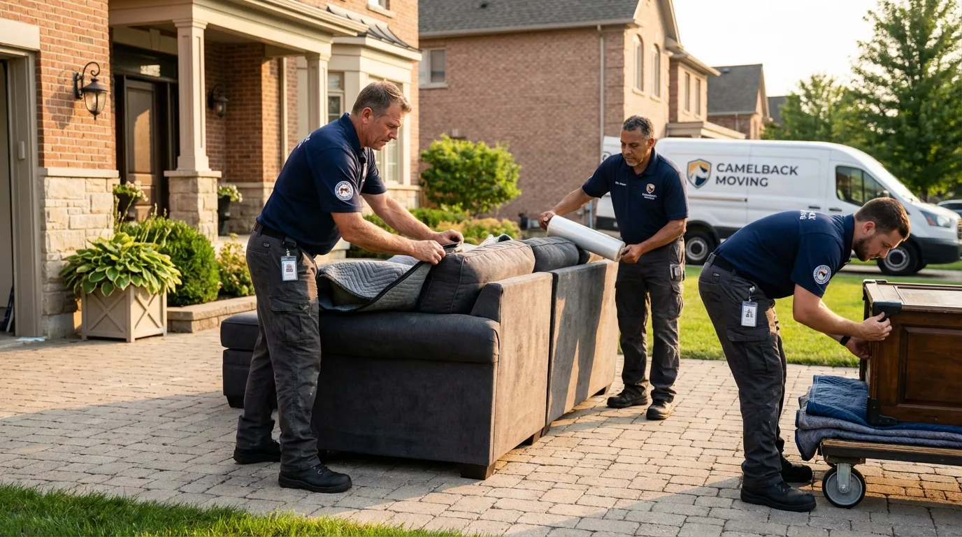 Large estate moving crew wrapping furniture in Auburn, GA